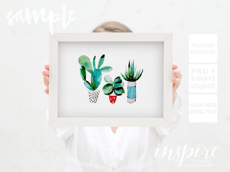 Download White Frame Mockup / PSD Smart Object / Clear Background ...