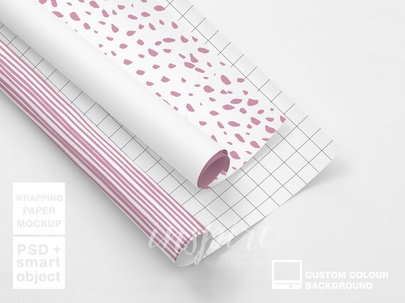 Download Gift Wrapping Paper Roll Mockup Psd Smart Object Layer Etsy