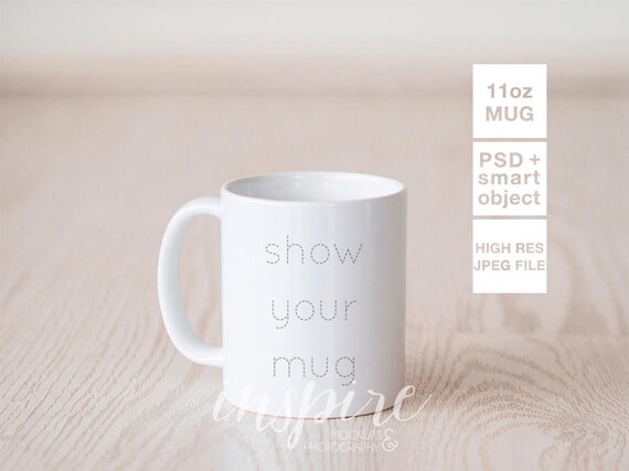 11oz Ceramic Mug Mockup Psd Smart Object Nordic Styled Etsy