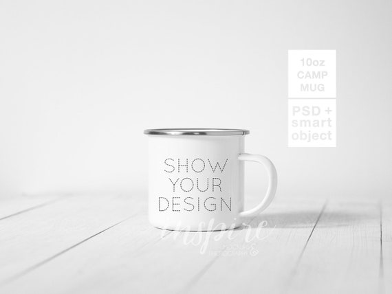 10oz Camp Mug Mockup Psd Smart Object Neutral Scandi Etsy
