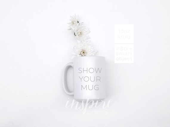 15oz Ceramic Mug Mockup Psd Smart Object Valentine S Etsy