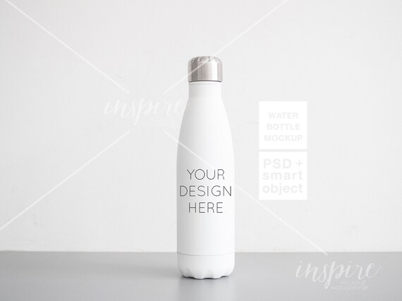 Download 17oz Water Bottle Mockup Psd Smart Object Minimalist Etsy