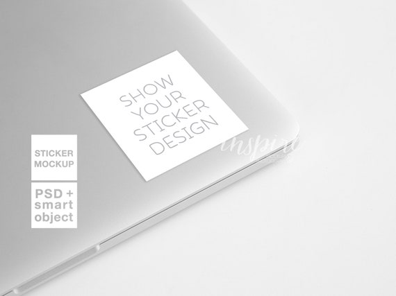 Square Sticker Mockup Laptop Styled Stock Photography For Etsy