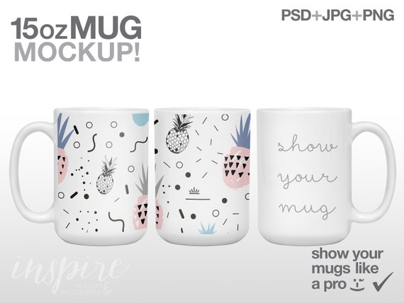 15oz Ceramic Mug Wrap Mockup Add Your Own Background Etsy