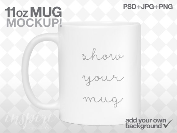 11oz Ceramic Mug Mockup Add Your Own Background Product Etsy
