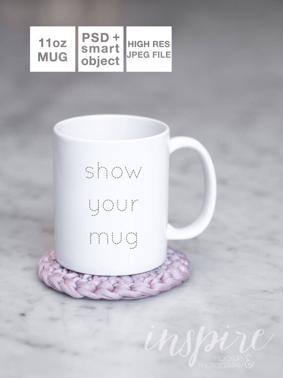 11oz Mug Mockup Psd Smart Object 11oz Ceramic Mug Marble Etsy
