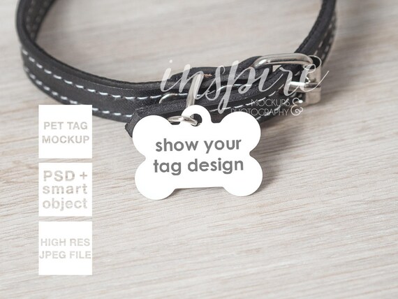 Download Bone Dog Tag Mockup Psd Smart Object Nordic Styled Scene Etsy