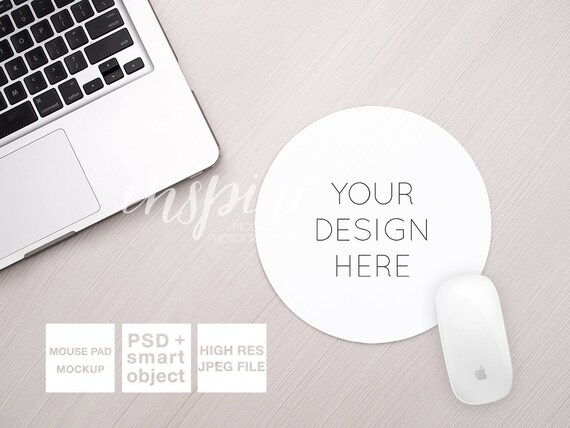 Download Round Mouse Pad Mockup Psd Smart Object Femenine And Etsy