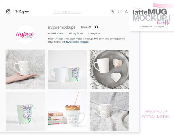 12oz Latte Mug Mockup Bundle Styled Mockups Cozy Etsy