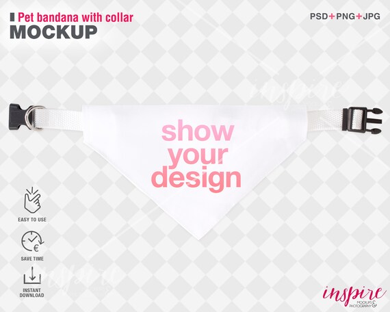 Download Pet Bandana With Collar Mockup Psd Smart Object Add Your Etsy