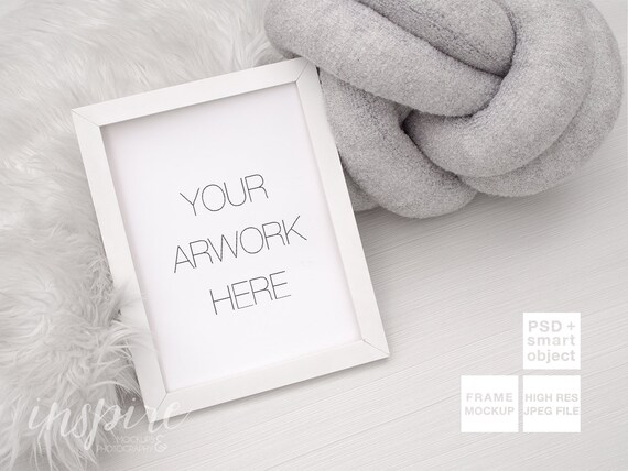 White 3 4 Ratio Frame Mockup Psd Smart Object Neutral Etsy