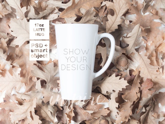 17oz Latte Mug Mockup Psd Smart Object 17oz Coffee Mug Etsy