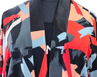 Coral Chroma Yukata-Style Kimono