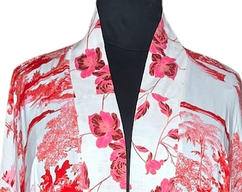 Scarlet Serenity Kimono Robe
