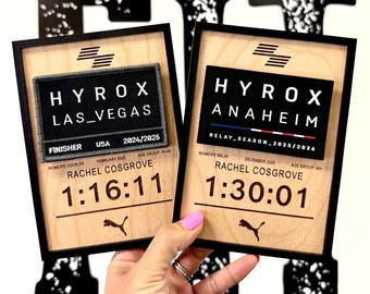 Personalized HYROX Finisher Plaque | Custom Engraved HYROX Patch Holder