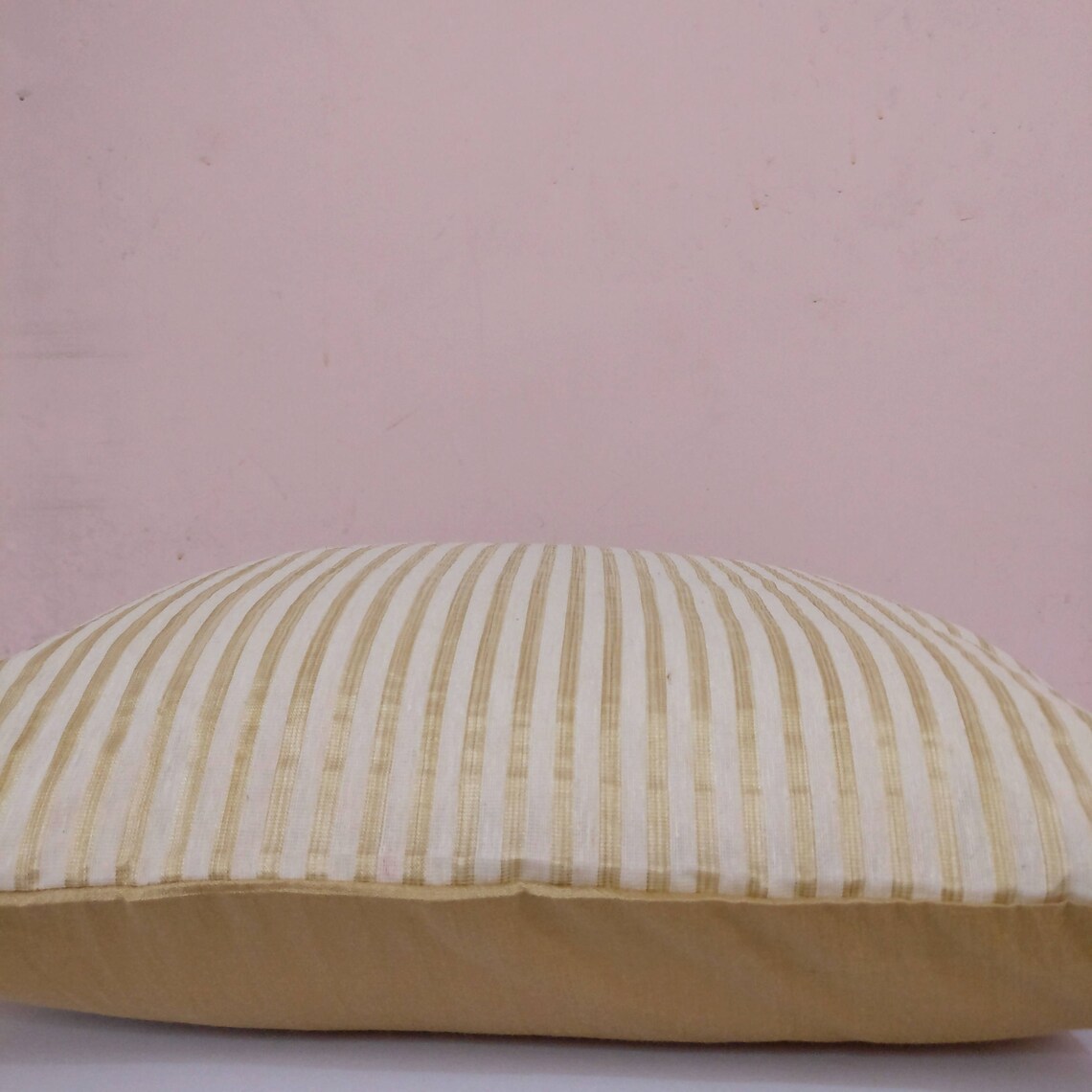 White & Gold Pillow Cover/ Stripe Pillow Cover/ Accent Etsy