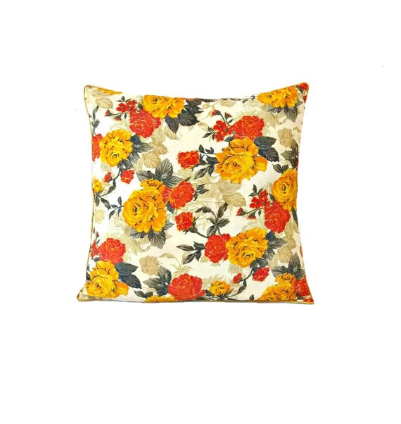 Yellow & Orange Pillows/ Floral Pillow/ Yellow Pillow Cover/ Etsy