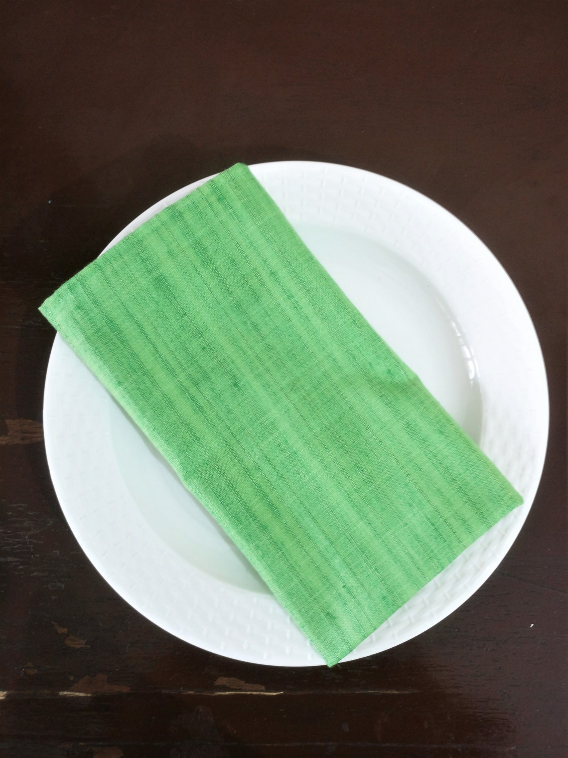 SET OF 6 Table Napkins/ Green Table Napkin/ Cotton Dinner Etsy New