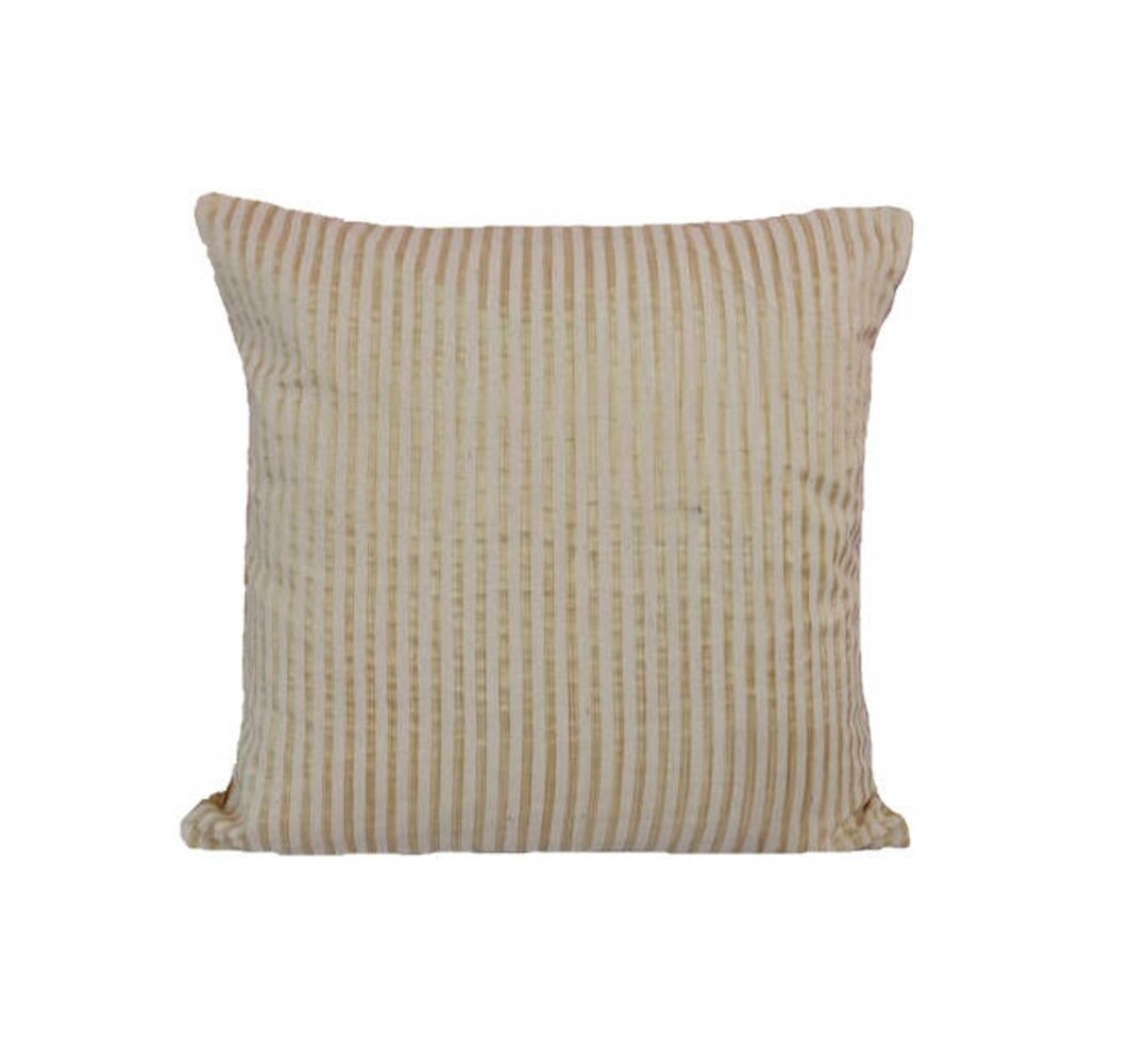 White & Gold Pillow Cover/ Stripe Pillow Cover/ Accent Etsy