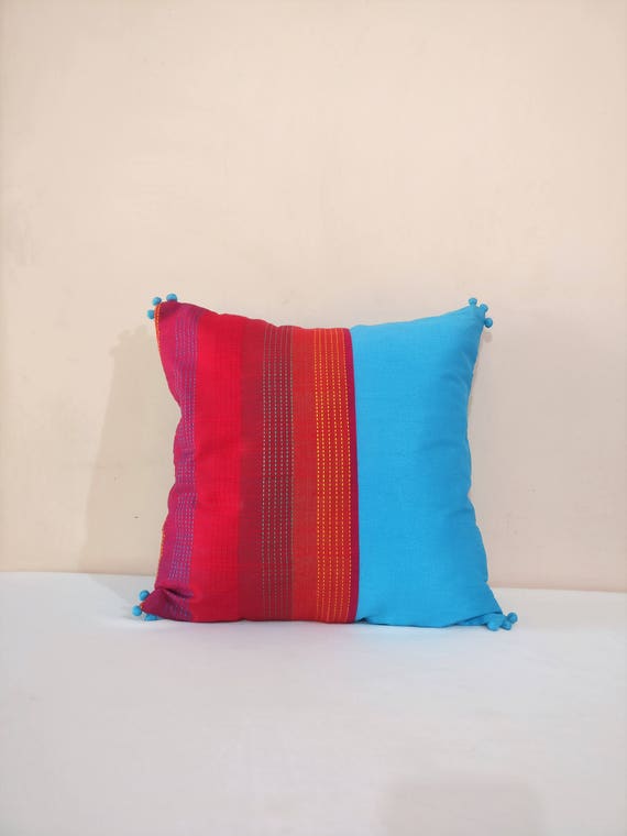 bright multi colored throw pillows