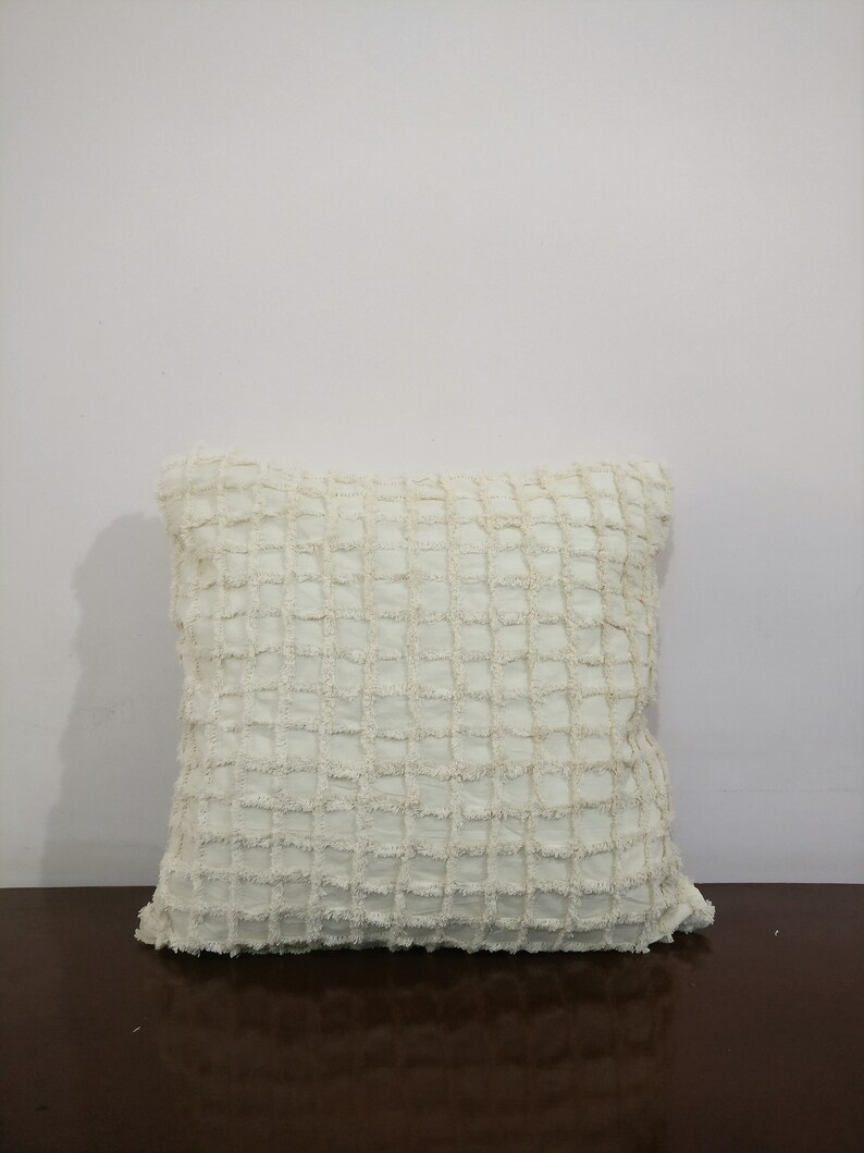 Off White Pillow/ Checks Pillow/ Boho Pillow Cover/ White Etsy