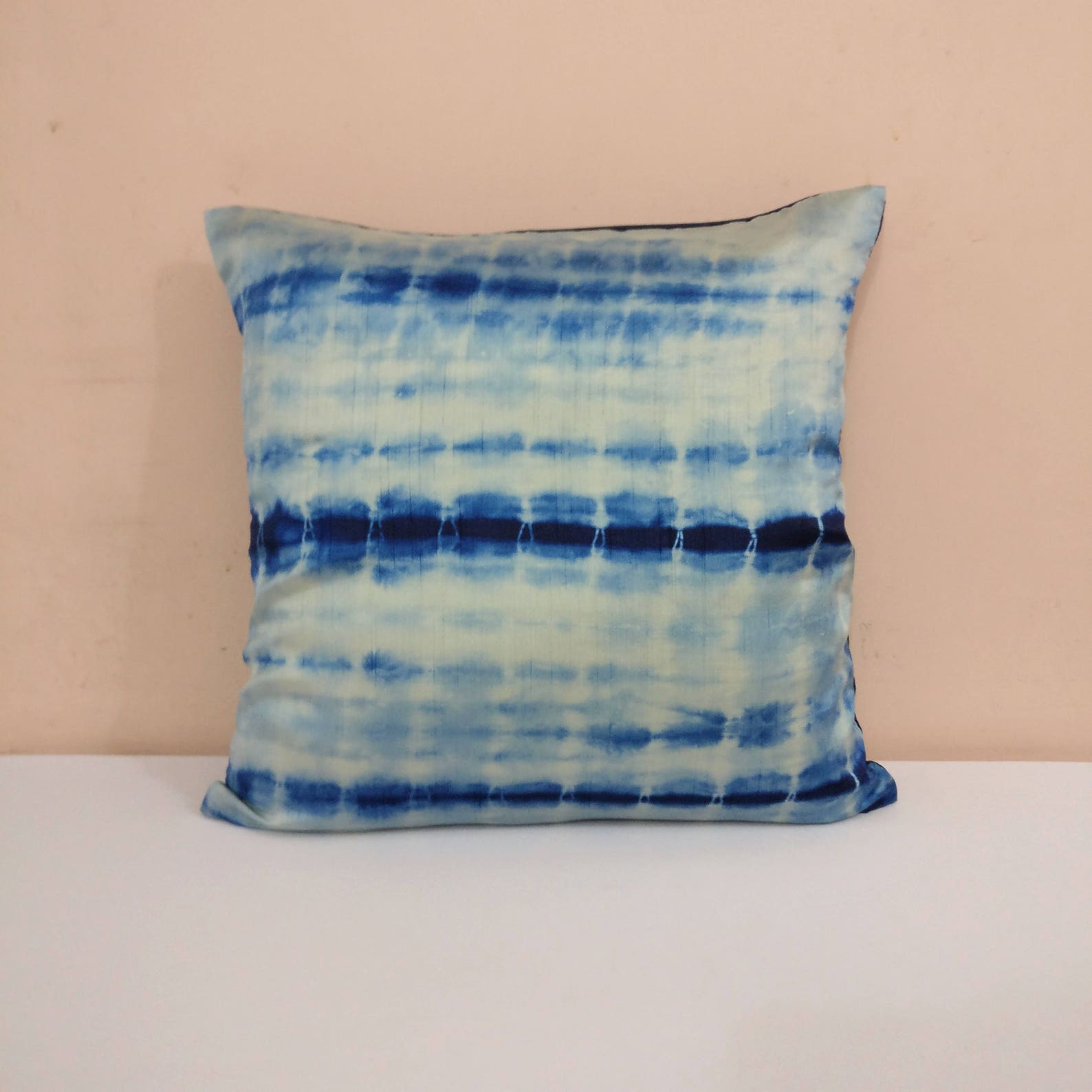 Blue Pillow Cover/ Tie Dye Pillow/ Blue Silk Pillow Cover/ 16 Etsy