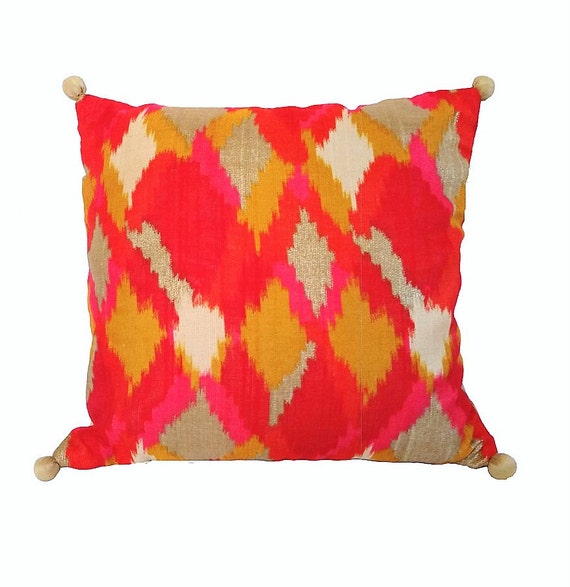Yellow Orange Pillow Cover Bright Colorful Pillows Etsy