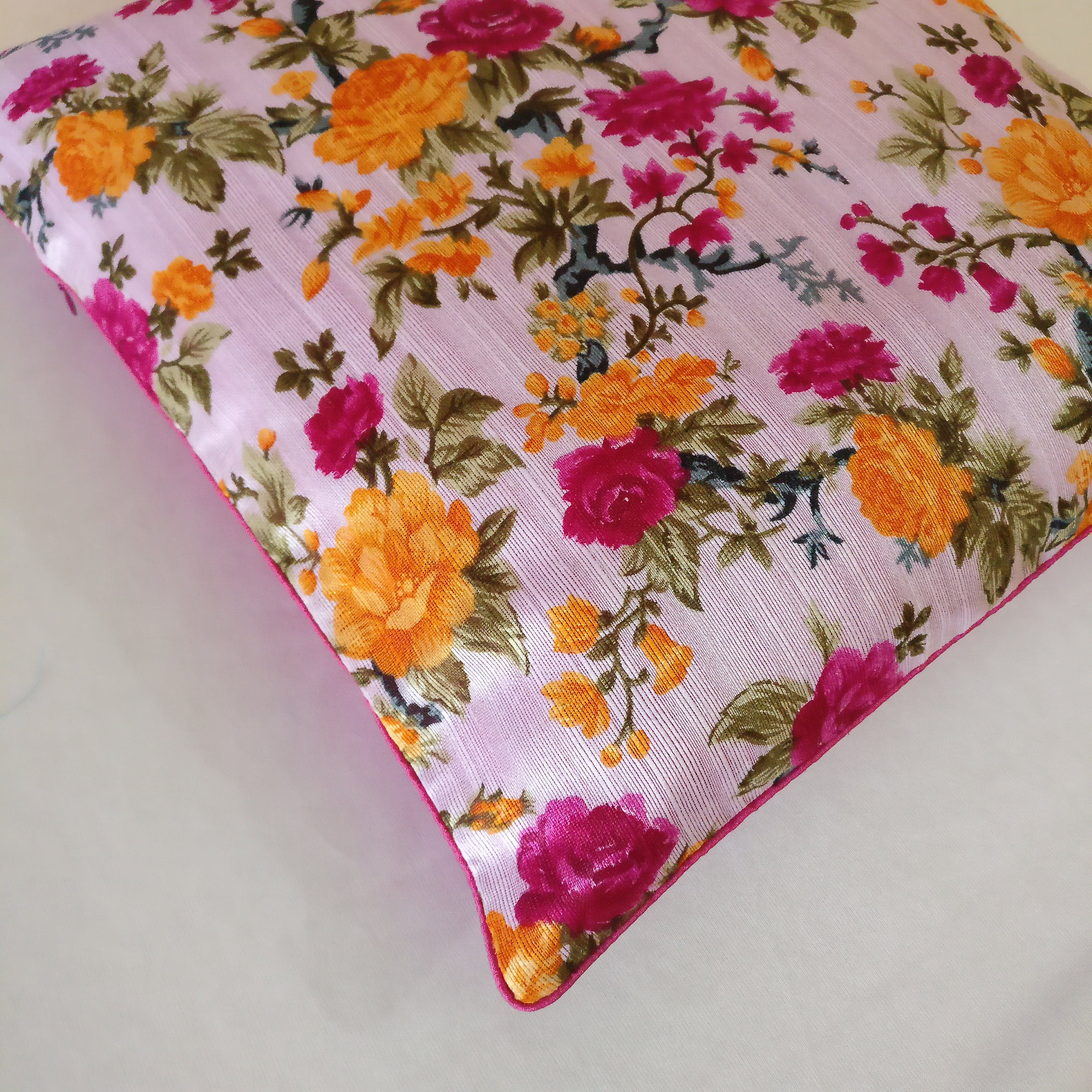 Pink Floral Pillow Cover / Baby Pink Floral Pillow / Throw Etsy