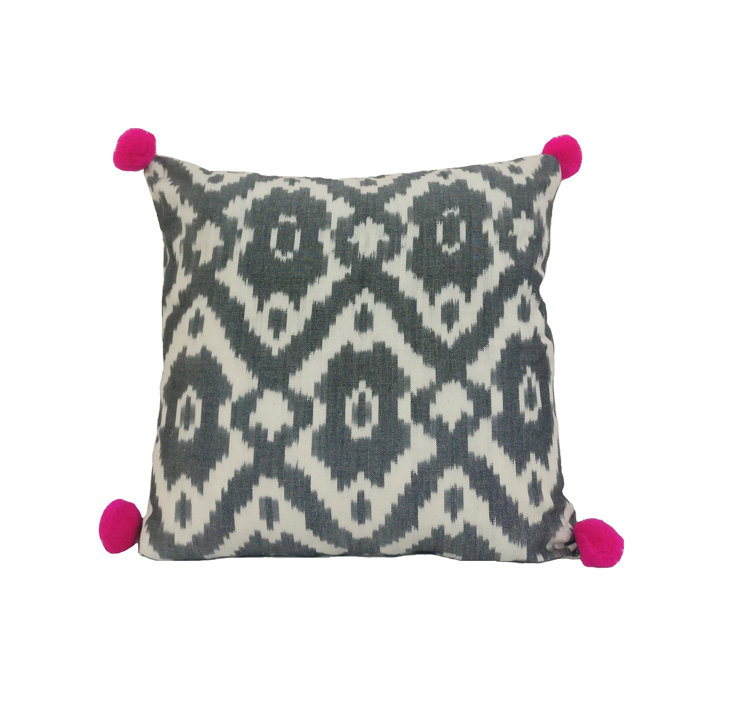 Grey Pillow Cover/ Grey White Pillow/ Grey Ikat Pillow/ Etsy