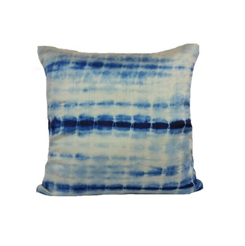 Blue Pillow Cover/ Tie Dye Pillow/ Blue Silk Pillow Cover/ 16 Etsy