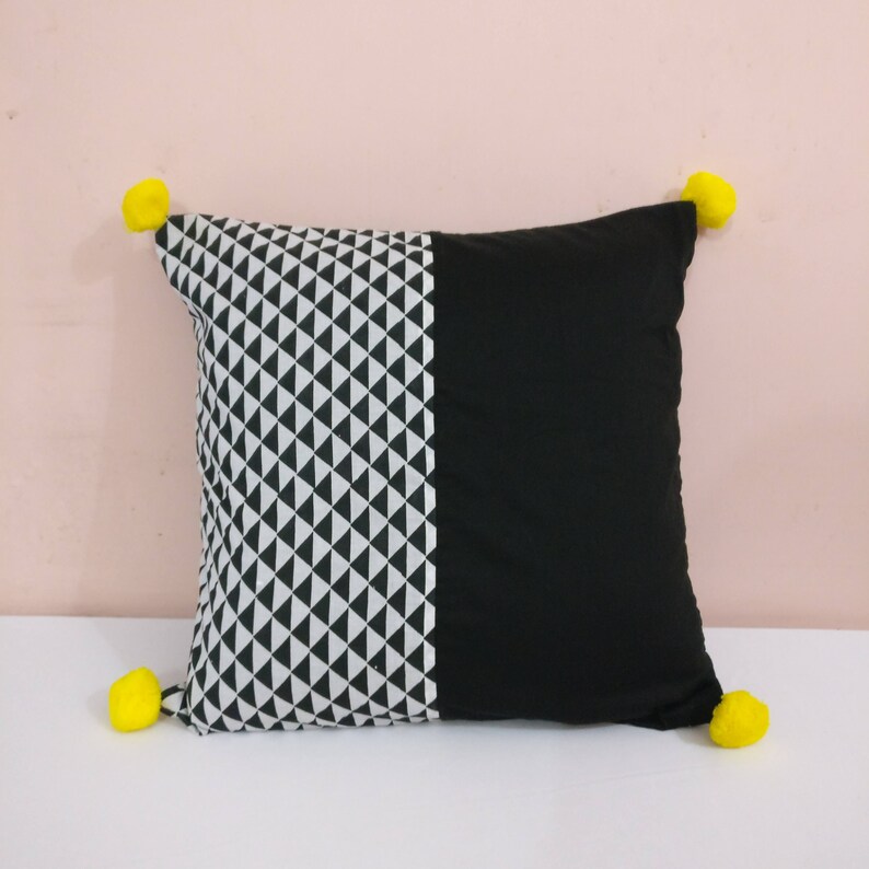 Black & White Pillow Cover/ Geometric Print Pillow Cover/ Etsy