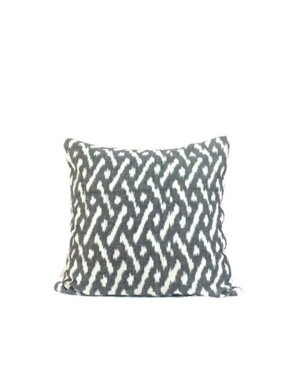 Grey White Pillow/ Grey Pillow Cover/ Ikat Pillow / Cotton Etsy