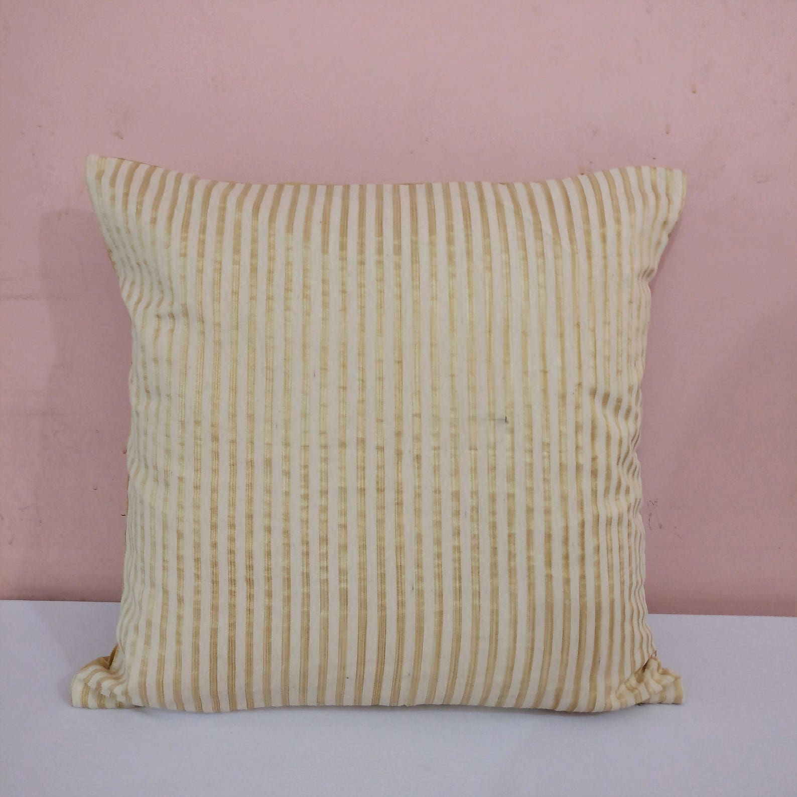 White & Gold Pillow Cover/ Stripe Pillow Cover/ Accent Etsy