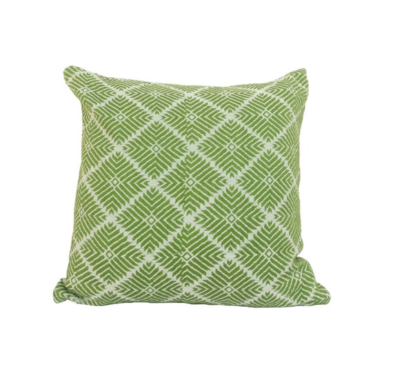 Olive Green Pillow/ Green Pillow Cover/ Green & White Pillow/ Etsy
