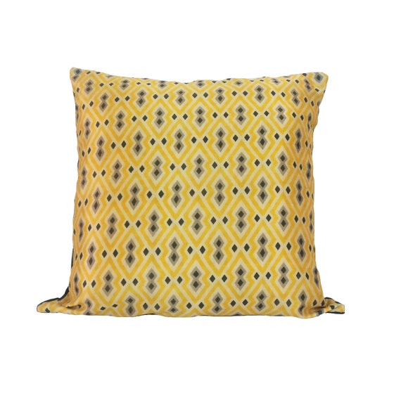 Yellow Black Pillow Geometric Pillow Cover Yellow Pillow Etsy