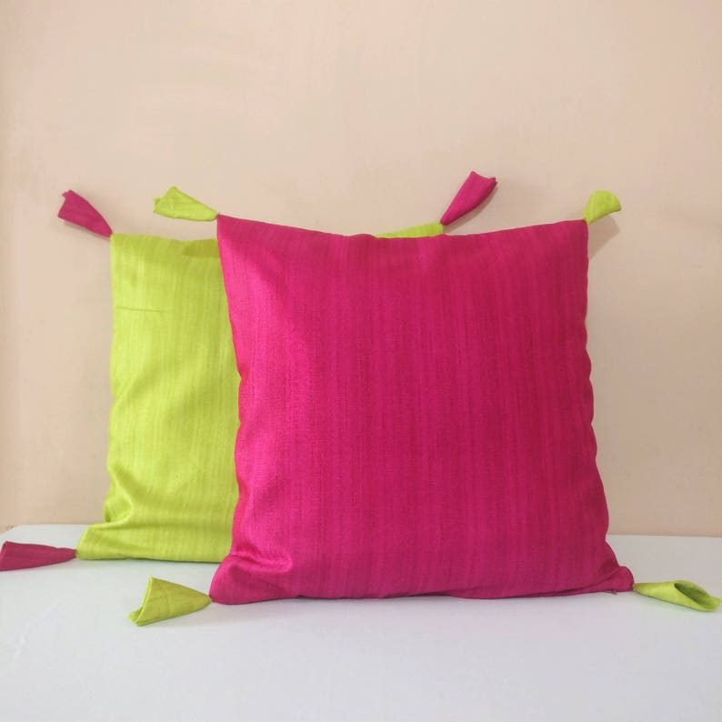 SET OF 2 Pink & Green Pillow Cover/ Bright Colorful Pillow Etsy