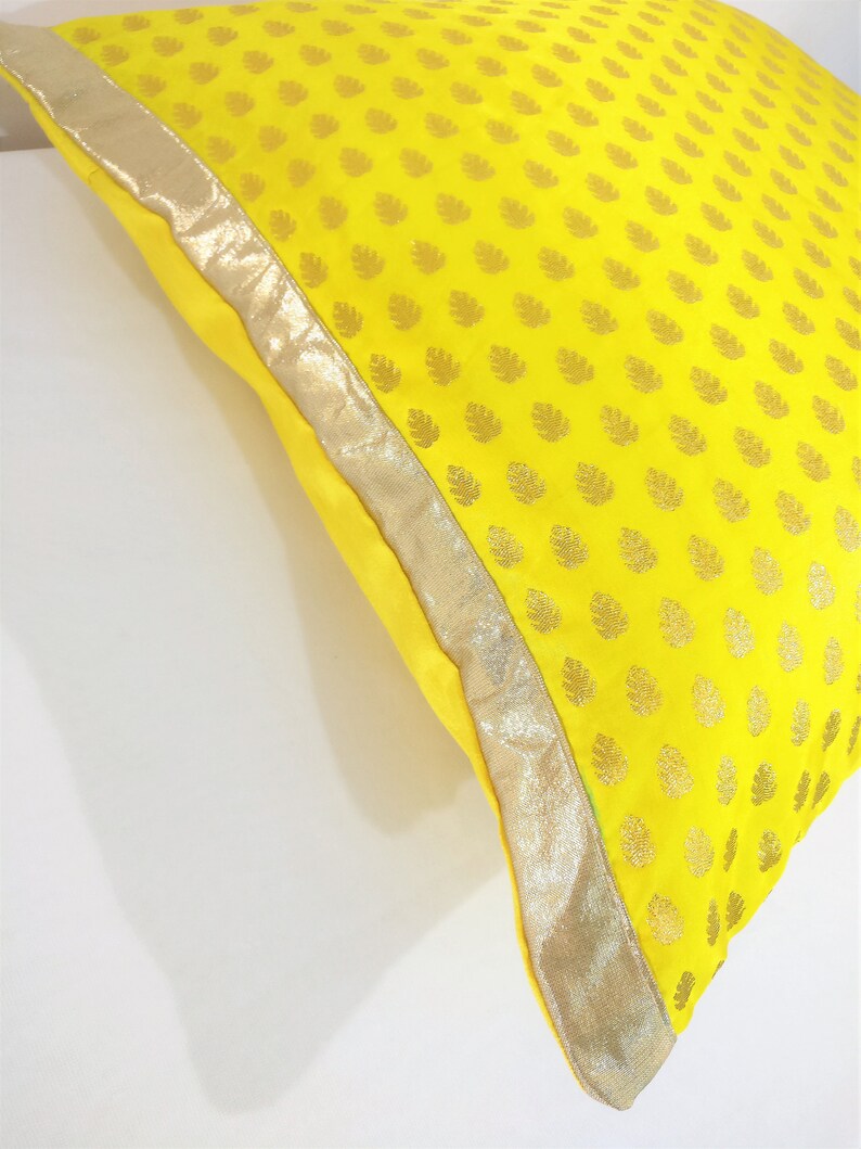 Yellow Pillows/ Indian Pillows/ Pillow Cover 18 X 18/ Silk Etsy