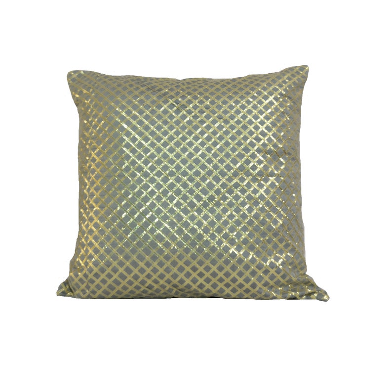 Grey Gold Pillow/ Grey Pillow Cover/ Decorative Pillow/ Grey Etsy