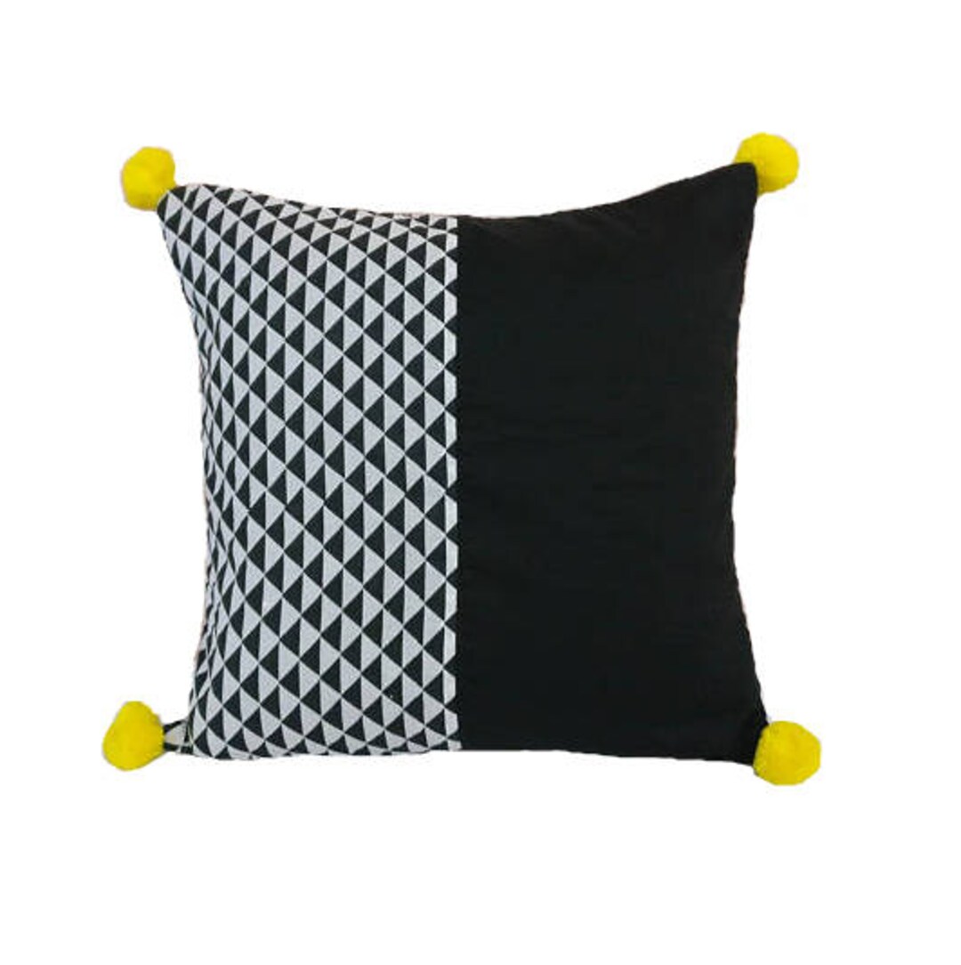 Black & White Pillow Cover/ Geometric Print Pillow Cover/ Etsy