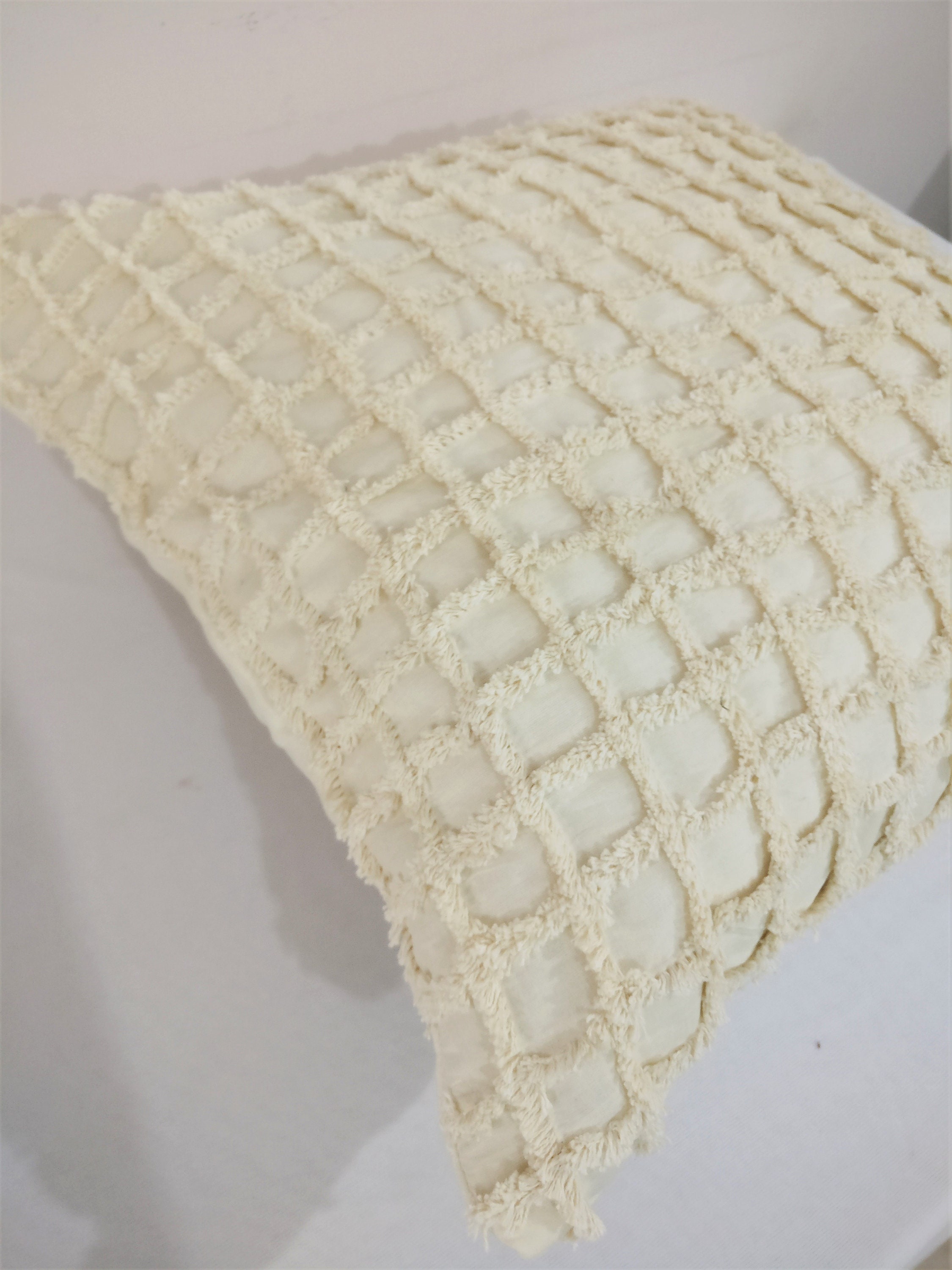 Off White Pillow/ Checks Pillow/ Boho Pillow Cover/ White Etsy