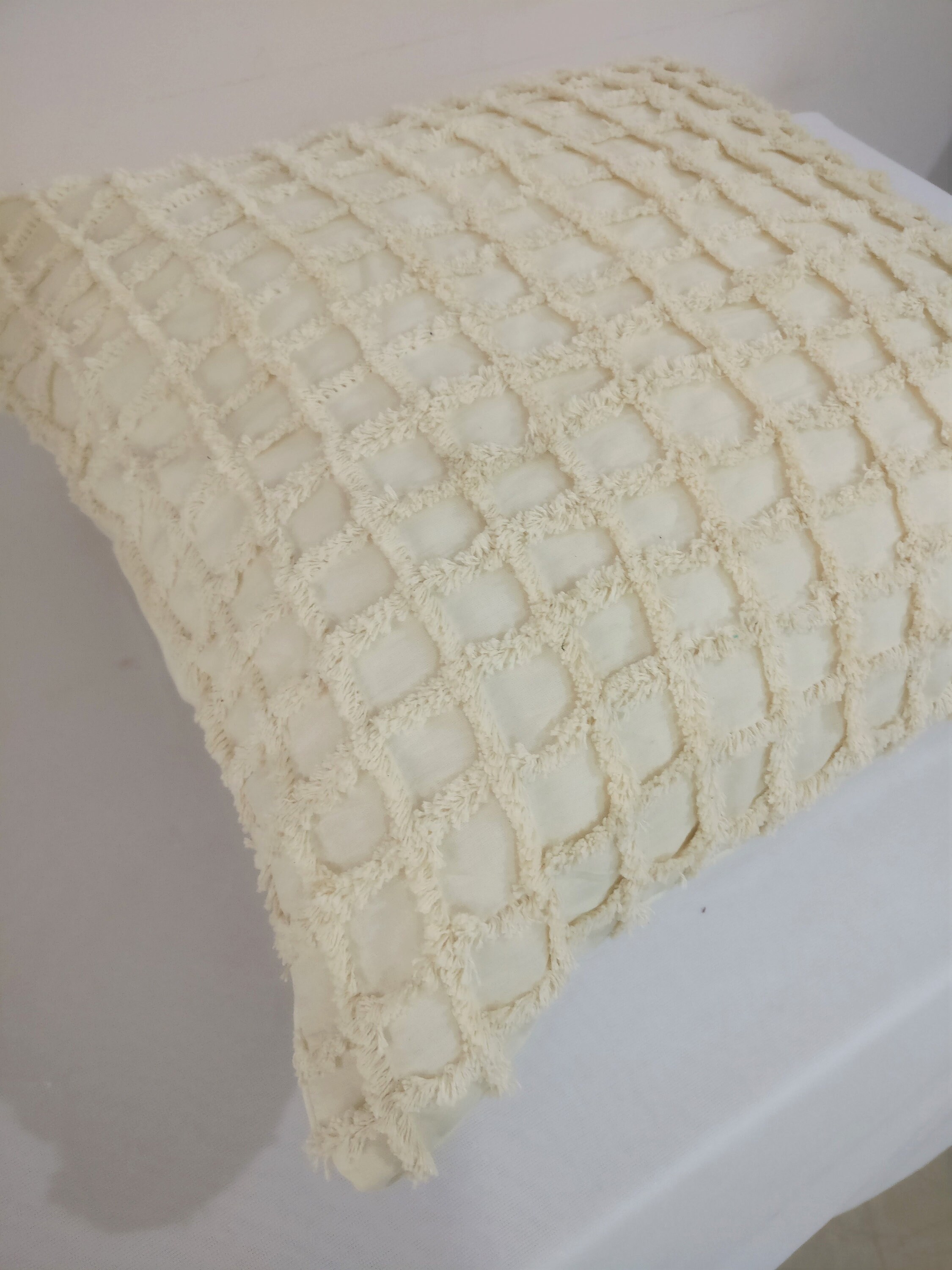 Off White Pillow/ Checks Pillow/ Boho Pillow Cover/ White Etsy