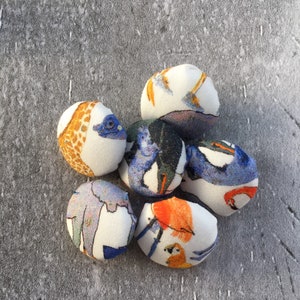 Liberty Print Fabric Buttons / Liberty Buttons / Queue For The Zoo