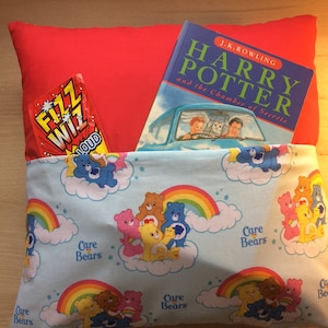 Care Bears Hand Made Book Cushion, Care Bears Cushion, Retro Cushion, Retro Book Cushion, 80s Kids Cushion, Reading pillow