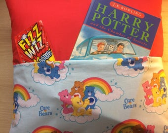 Care Bears Hand Made Book Cushion, Care Bears Cushion, Retro Cushion, Retro Book Cushion, 80s Kids Cushion, Reading pillow