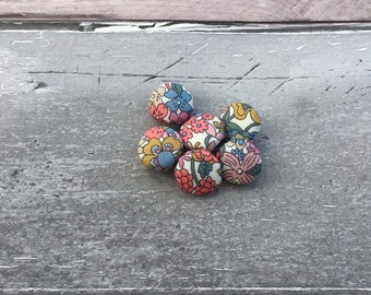 Liberty Fabric Buttons / Liberty Buttons / Junes Blossom Buttons