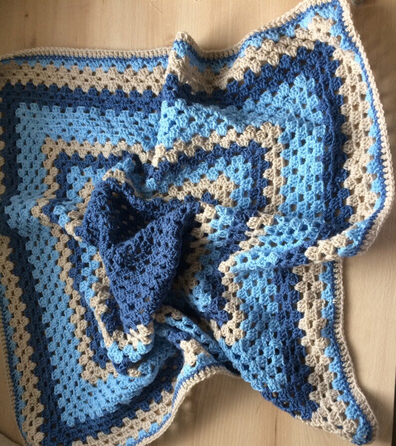 Granny Square Hand Made Crochet Blanket Baby Blanket Toddler Blanket Pram Blanket Cot Blanket Baby Gifts Gifts For Newborns