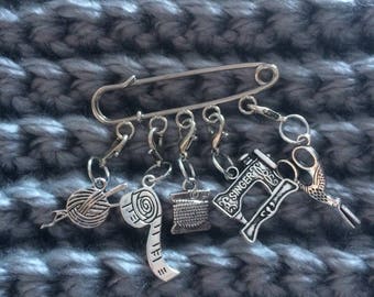 Stitch Markers / Progress Markers /Notion / Sewing Brooch / knitting / Knitting Marker / crochet stitch marker / crochet