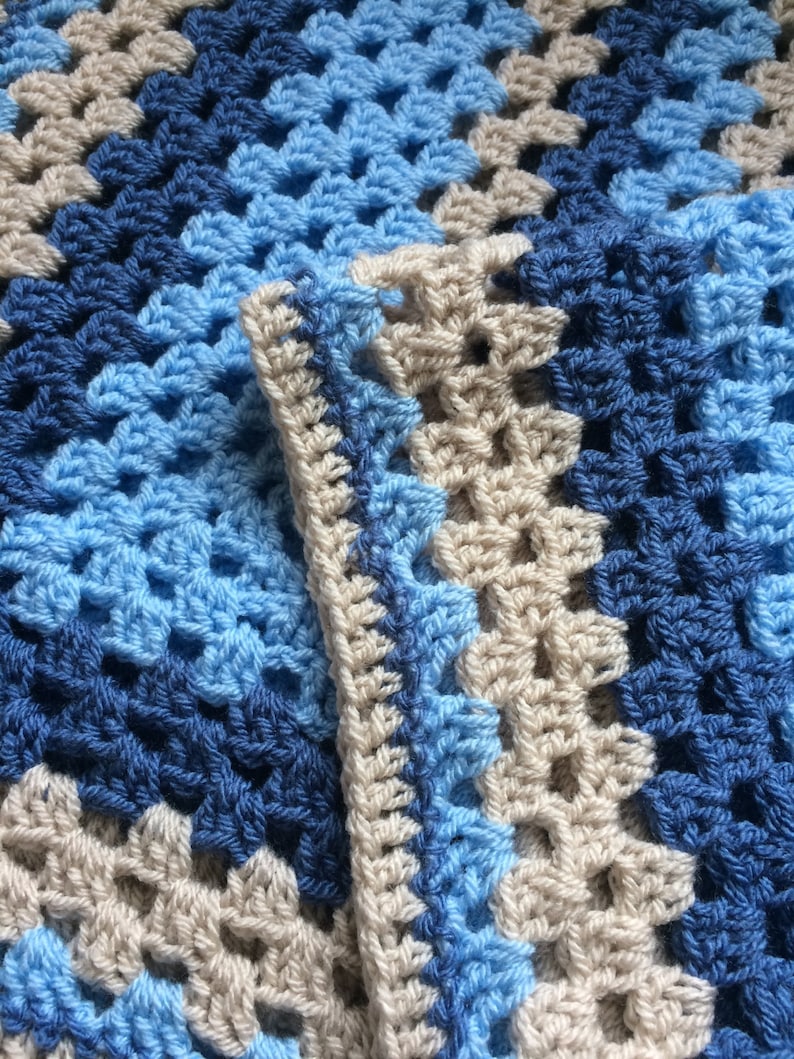 Granny Square Hand Made Crochet Blanket Baby Blanket Toddler Blanket Pram Blanket Cot Blanket Baby Gifts Gifts For Newborns