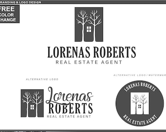Real Estate Logo Design, Branding Kit, Realtor Watermark Stamp