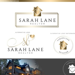 Realtor logo Real Estate logo design House heart logo Branding Kit Realty Logo design Stamp realtor Real Estate business keller williams 129